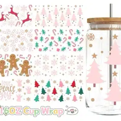 Glass Cup Sticker 16 oz cup wrap