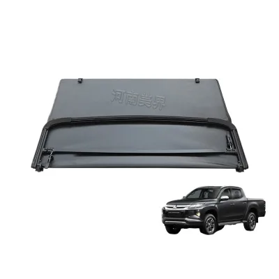 Soft Tri-Fold Tonneau Cover PVC Truck Bed Cover Compatible with Mitsubishi Triton L200 Pickup Soft Tri-Fold Tonneau Cover PVC Truck Bed Cover Compatible with Mitsubishi Triton L200 Pickup