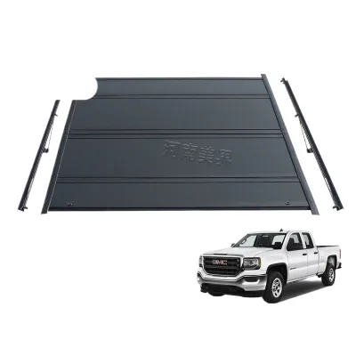Hard Quad-Fold Truck Bed Tonneau Cover, Waterproof Cargo Box Lid Compatible with Chevrolet Silverado and GMC Sierra Hard Quad-Fold Truck Bed Tonneau Cover, Waterproof Cargo Box Lid Compatible with Chevrolet Silverado and GMC Sierra