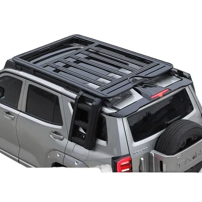 Off-Road Roof Rack Basket with Folding Side Ladder and Extension Platform for Tank 400 Hi4-T Off-Road Roof Rack Basket with Folding Side Ladder and Extension Platform for Tank 400 Hi4-T