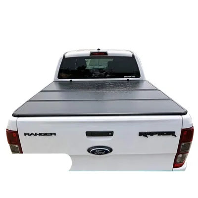 Hard Tri-Fold Truck Bed Tonneau Cover Matte Black Aluminum for Ford Ranger T6 T9 Pickup Hard Tri-Fold Truck Bed Tonneau Cover Matte Black Aluminum for Ford Ranger T6 T9 Pickup
