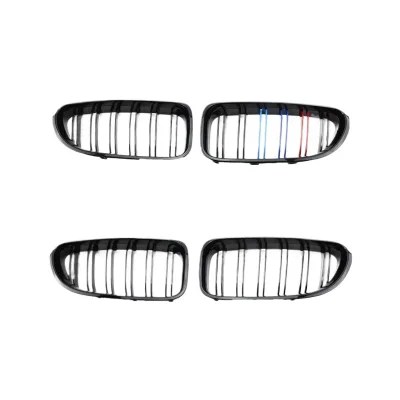 Front Kidney Grille Dual Slat Gloss Black Mesh for BMW 6 Series F06 F12 M6 Style