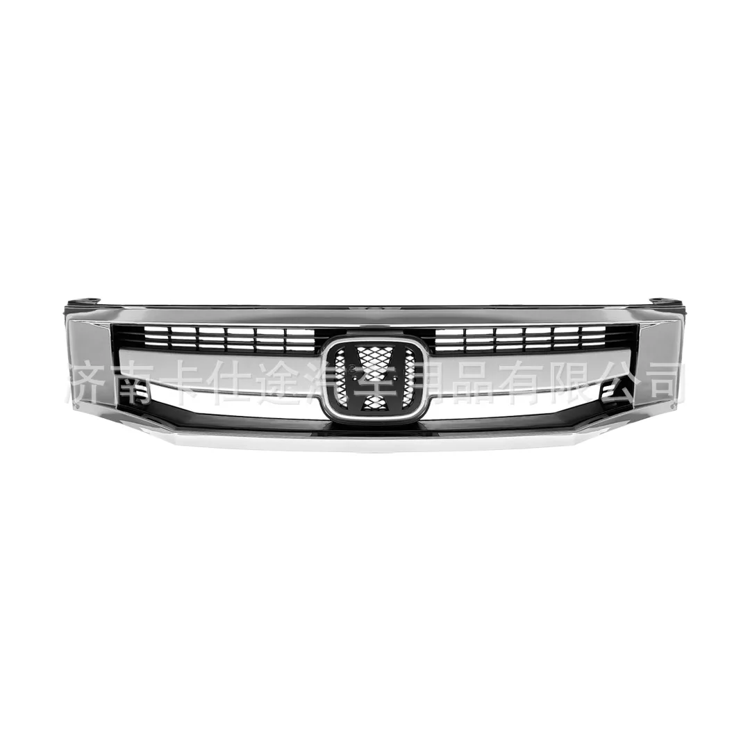 Front Bumper Grille Upper Mesh Radiator Guard for Honda Accord 2008-2010 Chrome Frame Black Insert
