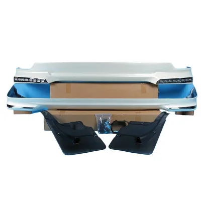 Front and Rear Bumper Lip Kit with LED Lights Compatible for Toyota Land Cruiser LC200 Front and Rear Bumper Lip Kit with LED Lights Compatible for Toyota Land Cruiser LC200