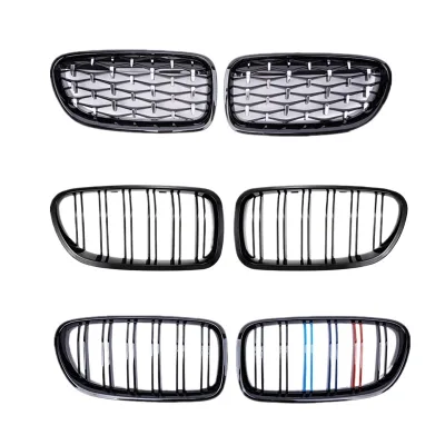 Front Kidney Grille Dual Slat Gloss Black Mesh Grill for BMW 5 Series F10 F18 M5 Look Front Kidney Grille Dual Slat Gloss Black Mesh Grill for BMW 5 Series F10 F18 M5 Look
