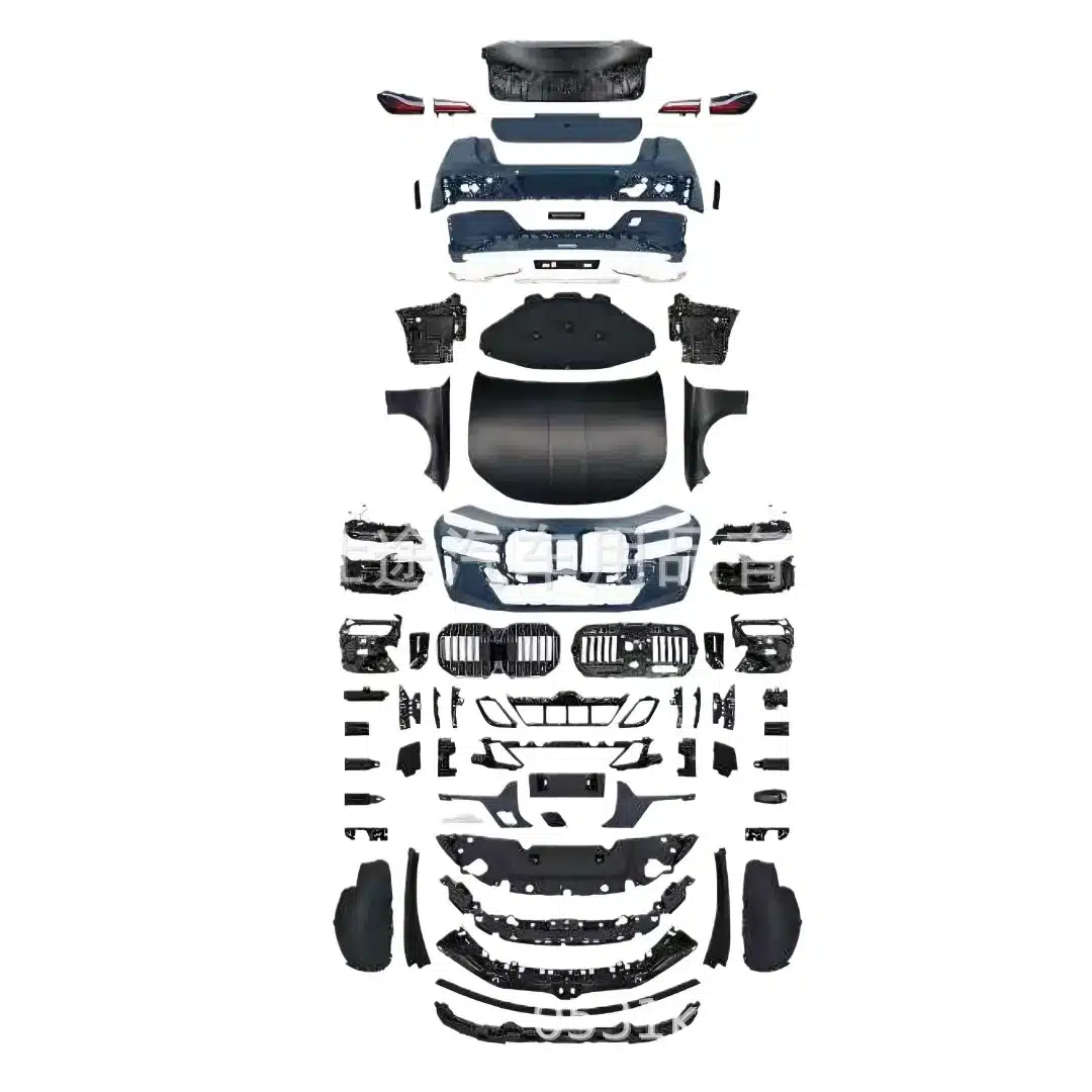 Full Body Kit Upgrade Replacement for BMW 7 Series F02 to G70 Style with Front Bumper Cover and LED Headlight Assembly