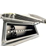 Pickup Truck Bed Canopy with Side Openings for Navara L200 Hilux Revo, Three-Door High Cover with Storage Windows