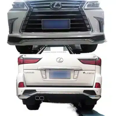 Front and Rear Bumper Lip Kit with Quad Exhaust Muffler Tips for Lexus LX570 Body Styling Front and Rear Bumper Lip Kit with Quad Exhaust Muffler Tips for Lexus LX570 Body Styling