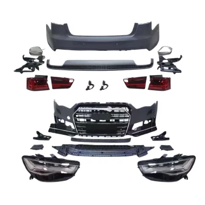 Front Bumper Body Kit Facelift Conversion Set Compatible for Audi A6 C7 2012-2015