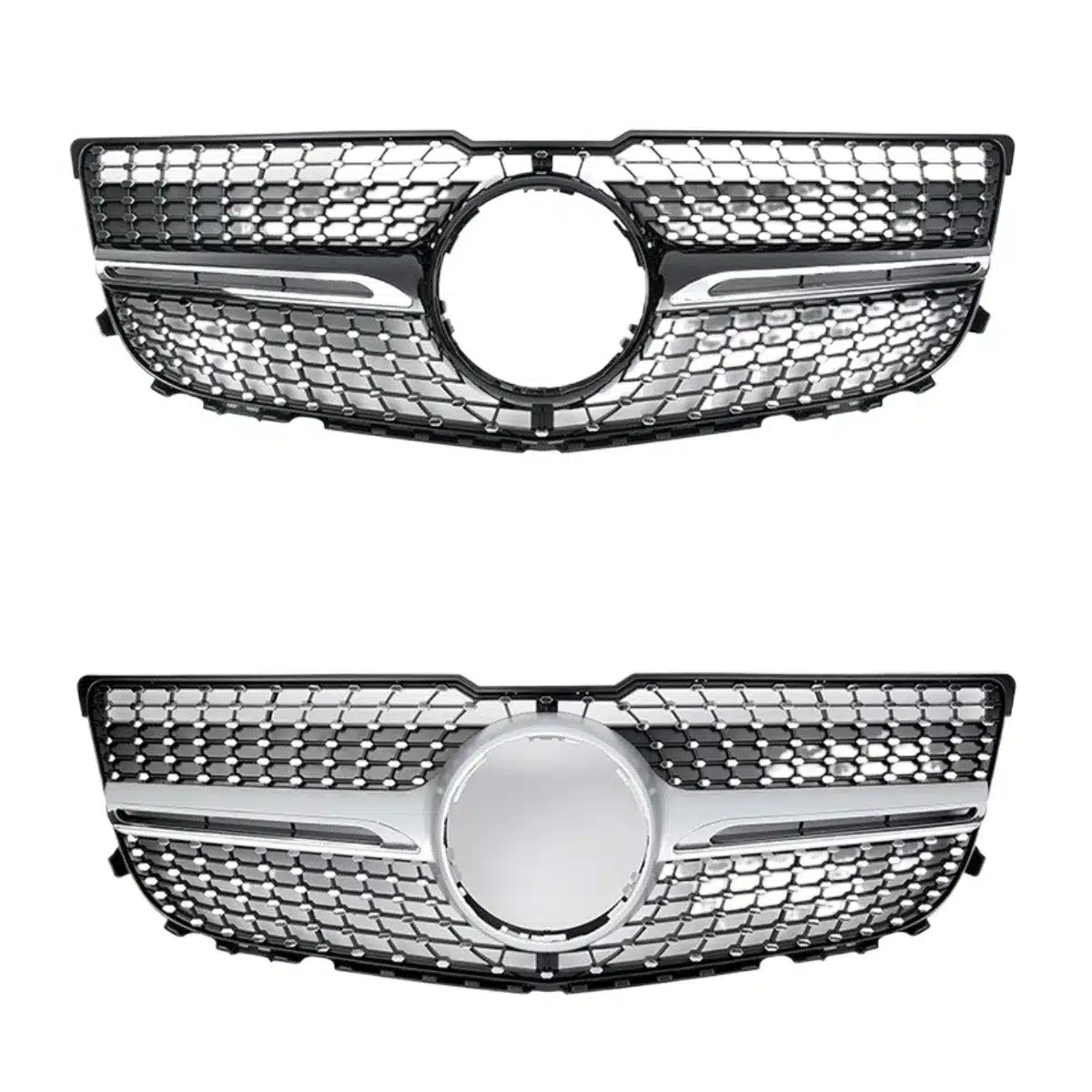 Front Bumper Grille Star Style Mesh Grill for Mercedes-Benz GLK-Class X204 2013-2015