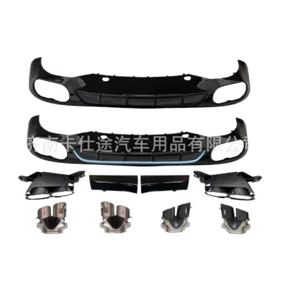 Rear Bumper Diffuser and Exhaust Tips Kit for Mercedes-Benz E-Class W214 Executive Type E53 Style Rear Lip with Tailpipe Mufflers Rear Bumper Diffuser and Exhaust Tips Kit for Mercedes-Benz E-Class W214 Executive Type E53 Style Rear Lip with Tailpipe Mufflers