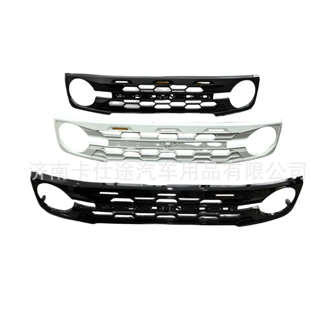 Front Grille with LED Accent Lights Compatible with Ford Bronco Replacement Mesh Grill