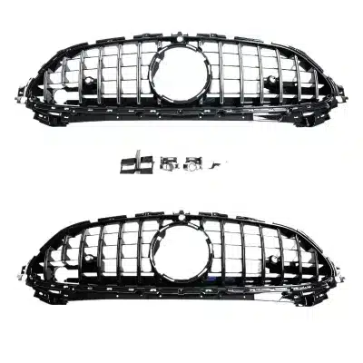 Front Bumper Grille Replacement for Mercedes-Benz SL-Class 2024 Glossy Black Mesh Grille