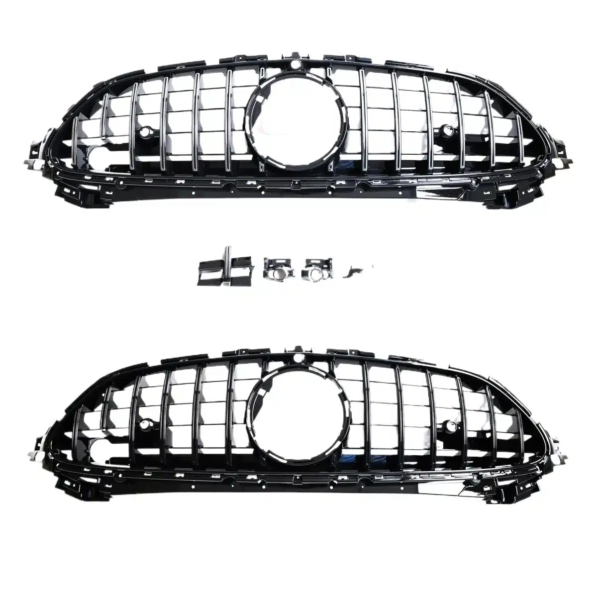 Front Bumper Grille Replacement for Mercedes-Benz SL-Class 2024 Glossy Black Mesh Grille