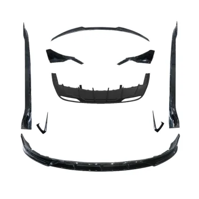 Gloss Black Front Bumper Lip Spoiler and Side Skirts Body Kit for Tesla Model 3 Highland 2024 Gloss Black Front Bumper Lip Spoiler and Side Skirts Body Kit for Tesla Model 3 Highland 2024