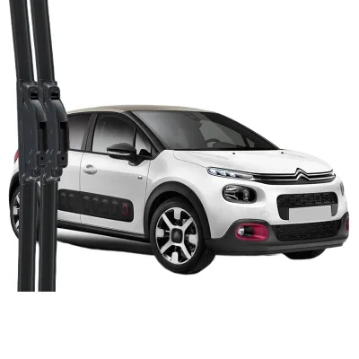 All-Weather Frameless Windshield Wiper Blades Silent Rubber Refills for Citroen C3 Front Windscreen All-Weather Frameless Windshield Wiper Blades Silent Rubber Refills for Citroen C3 Front Windscreen