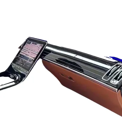 Interior Trim Kit with Piano Black Stripe and Carbon Fiber Finish for Mercedes-Benz S-Class W223, 6-Piece Set