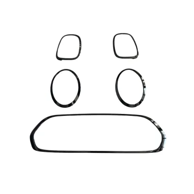 Piano Black Front Headlight and Rear Taillight Surround Covers with Front Grille Trim for MINI Cooper F55 F56 F57 R55 Piano Black Front Headlight and Rear Taillight Surround Covers with Front Grille Trim for MINI Cooper F55 F56 F57 R55