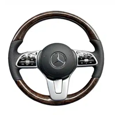 Custom Steering Wheel Upgrade for Mercedes-Benz, Carbon Fiber and Alcantara Wood Grain Finish Replacement Interior Part