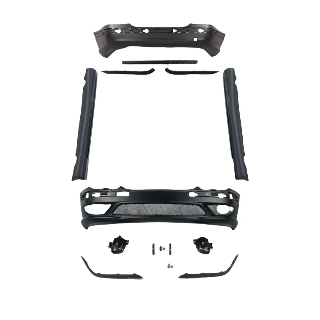 C63 Style Body Kit Front and Rear Bumper Set for Mercedes-Benz C-Class W203 2000-2007