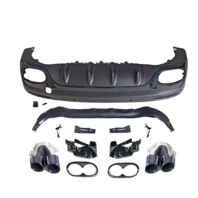 Rear Bumper Lip Diffuser and Exhaust Muffler Tips AMG Style for Mercedes-Benz GLB Class GLB35 GLB45 Rear Bumper Lip Diffuser and Exhaust Muffler Tips AMG Style for Mercedes-Benz GLB Class GLB35 GLB45