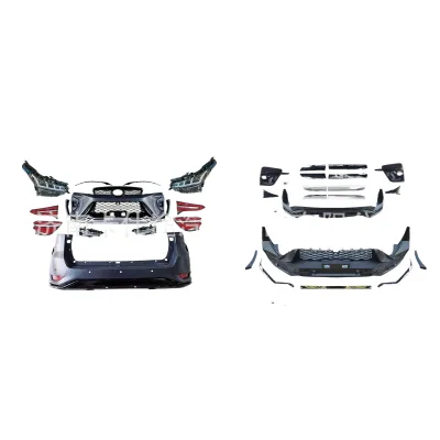 Full Body Kit Replacement Front and Rear Bumper Facelift Set for Toyota Fortuner 2016-2020 Upgrade to 2021 Style Full Body Kit Replacement Front and Rear Bumper Facelift Set for Toyota Fortuner 2016-2020 Upgrade to 2021 Style