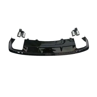 Rear Bumper Lip Diffuser with Quad Exhaust Tip Set for Audi A4 S4 2020-2022 Rear Bumper Lip Diffuser with Quad Exhaust Tip Set for Audi A4 S4 2020-2022