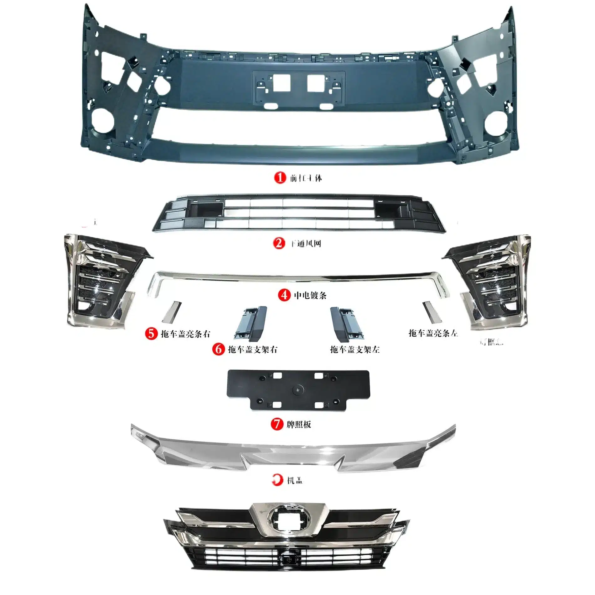 Front Bumper Lip Spoiler and Grille Mesh Kit Mona Lisa Style Body Kit for Toyota Vellfire