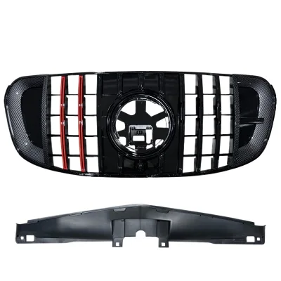Front Bumper Grille Insert Upper Radiator Mesh Grill for Mercedes-Benz GLS-Class X167 2024 Facelift Brabus Style Front Bumper Grille Insert Upper Radiator Mesh Grill for Mercedes-Benz GLS-Class X167 2024 Facelift Brabus Style