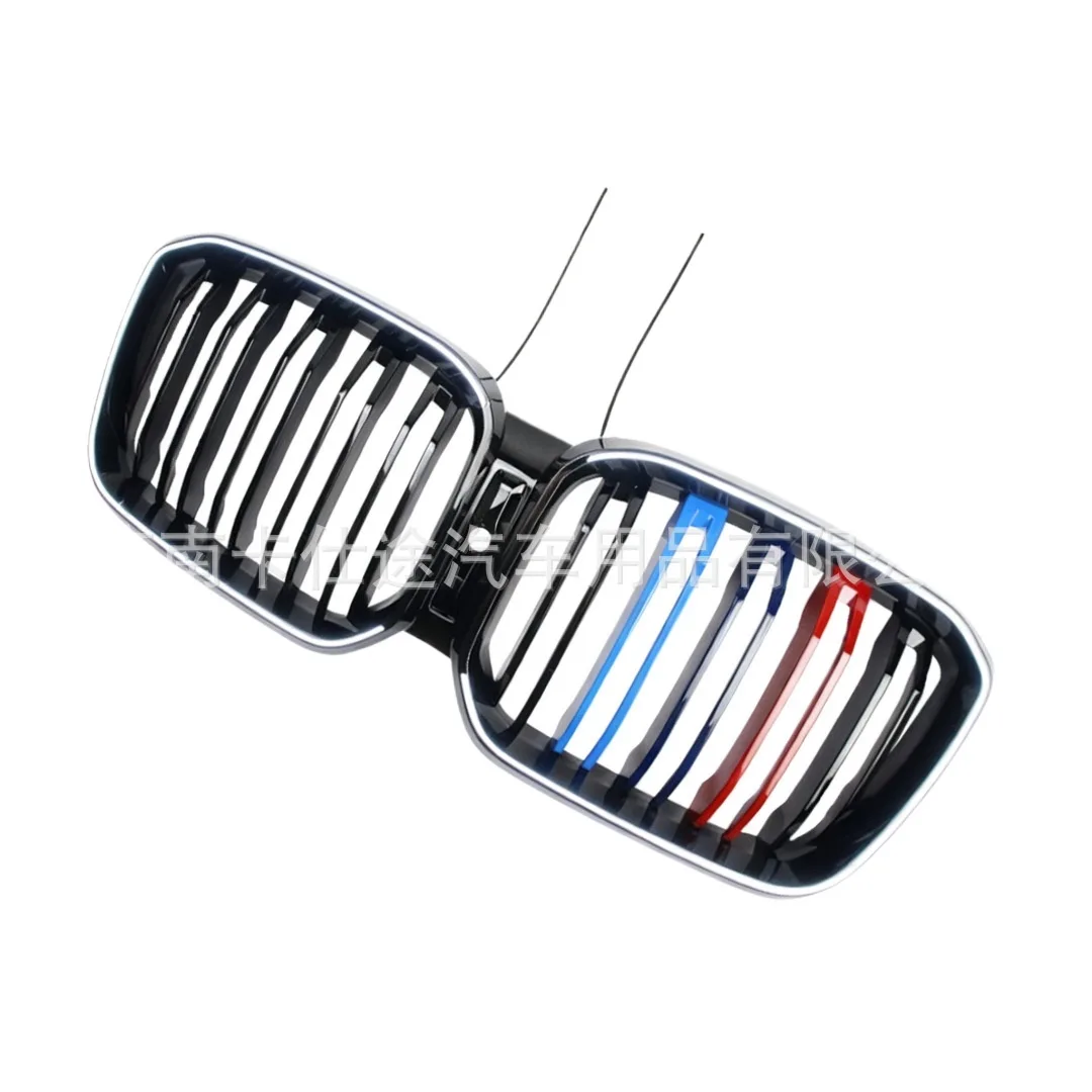 Front Kidney Grille with Tri-Color Accents and LED Light Compatible with BMW X3 G01 X4 G02 LCI Models