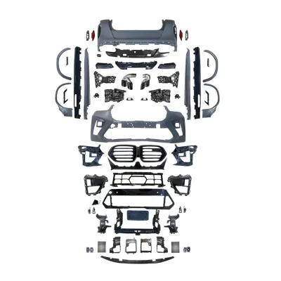 X6M Style Body Kit Front and Rear Bumper with Exhaust Muffler Tips for BMW X6 G06 2023-Present LCI X6M Style Body Kit Front and Rear Bumper with Exhaust Muffler Tips for BMW X6 G06 2023-Present LCI