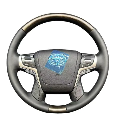Luxury Wood Leather Steering Wheel Assembly for Toyota Land Cruiser LC80 Prado Hilux Crown Series Luxury Wood Leather Steering Wheel Assembly for Toyota Land Cruiser LC80 Prado Hilux Crown Series