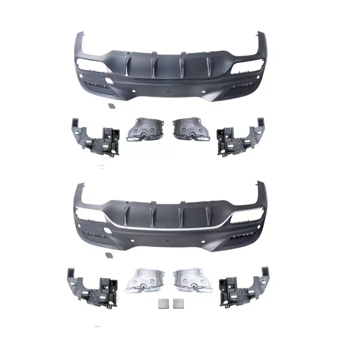 Rear Bumper Diffuser and Exhaust Muffler Tips Kit for Mercedes-Benz GLE Coupe W292 GLE63 Style Upgrade