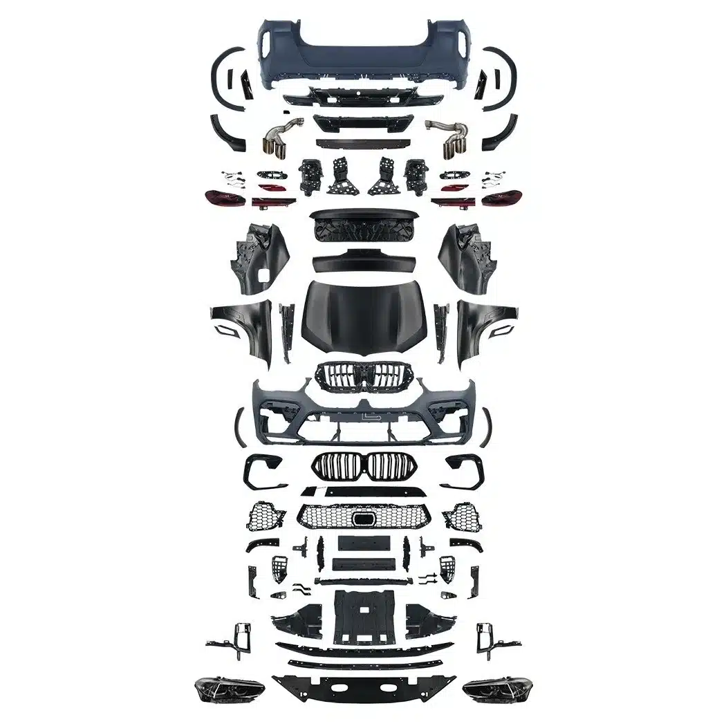 X6M Style Body Kit Front and Rear Bumper Assembly for BMW X6 E71 Upgrade to G06 F96 Outlook