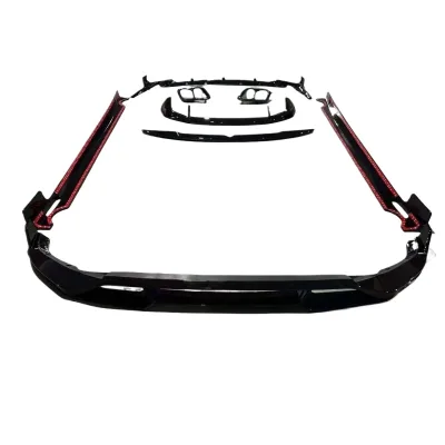 Gloss Black Body Kit Set with Front Lip, Side Skirts, Rear Diffuser and Spoiler for BMW X7 G07 LCI Gloss Black Body Kit Set with Front Lip, Side Skirts, Rear Diffuser and Spoiler for BMW X7 G07 LCI