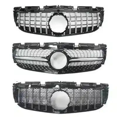 Front Bumper Grille Star Diamond GT Style Radiator Hood Mesh for Mercedes-Benz SLC R172 2016-2019 Front Bumper Grille Star Diamond GT Style Radiator Hood Mesh for Mercedes-Benz SLC R172 2016-2019
