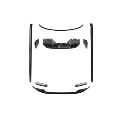 Glossy Black Body Kit Aerodynamic Set Including Front Lip Side Skirts and Rear Diffuser Compatible with BMW X6 F16 Glossy Black Body Kit Aerodynamic Set Including Front Lip Side Skirts and Rear Diffuser Compatible with BMW X6 F16