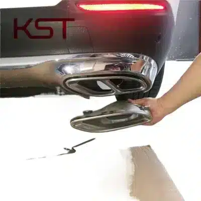 Stainless Steel Quad Exhaust Muffler Tips Compatible with Mercedes-Benz A B C E Class GLC GLE GLS Models Rear Tailpipe Trim