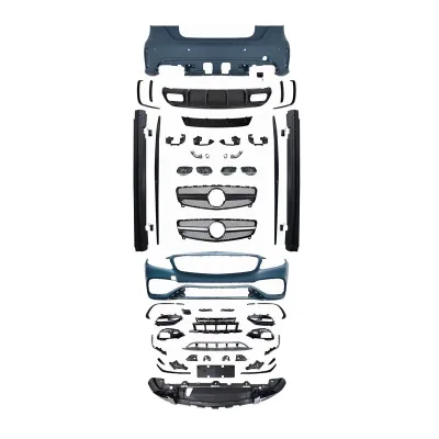 A45 Style Body Kit Set with Front Bumper Rear Diffuser and Exhaust Tips Compatible with Mercedes Benz A-Class W176 2013-2018