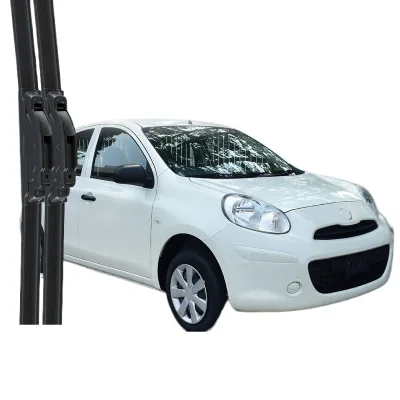 Boneless Silent Rubber Wiper Blades for Nissan March Front Windshield Frameless Rain Scraper Set Boneless Silent Rubber Wiper Blades for Nissan March Front Windshield Frameless Rain Scraper Set
