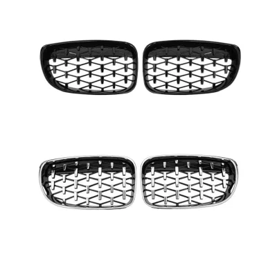 Front Kidney Grille Star Diamond Meteor Style Gloss Black Dual Slat Compatible with BMW 1 Series E81 E87 E82 E88 2007-2011 Front Kidney Grille Star Diamond Meteor Style Gloss Black Dual Slat Compatible with BMW 1 Series E81 E87 E82 E88 2007-2011