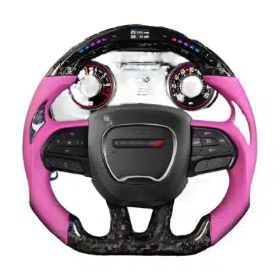 Carbon Fiber LED Performance Steering Wheel for Dodge, Customized Forged Carbon Fiber Race Sport Steering Wheel
