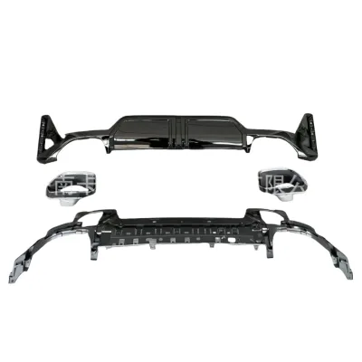 Rear Bumper Lip Diffuser with Square Exhaust Muffler Tips Compatible for BMW 3 Series G20 G28 2022-2025 Rear Bumper Lip Diffuser with Square Exhaust Muffler Tips Compatible for BMW 3 Series G20 G28 2022-2025