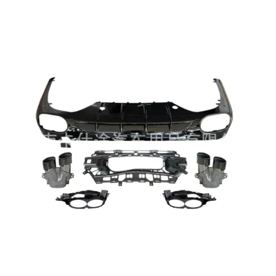 Rear Bumper Diffuser and Exhaust Tips Kit for Mercedes-Benz E-Class W214 AMG Line Sport Model E53 Style Rear Bumper Diffuser and Exhaust Tips Kit for Mercedes-Benz E-Class W214 AMG Line Sport Model E53 Style