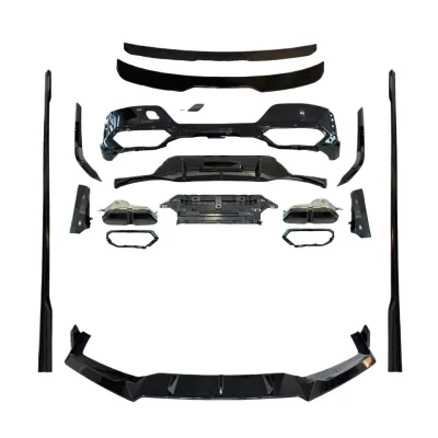 Glossy Black Body Kit Performance Style Front Lip Side Skirts Rear Diffuser and Trunk Spoiler for BMW 7 Series G70 M Sport Glossy Black Body Kit Performance Style Front Lip Side Skirts Rear Diffuser and Trunk Spoiler for BMW 7 Series G70 M Sport
