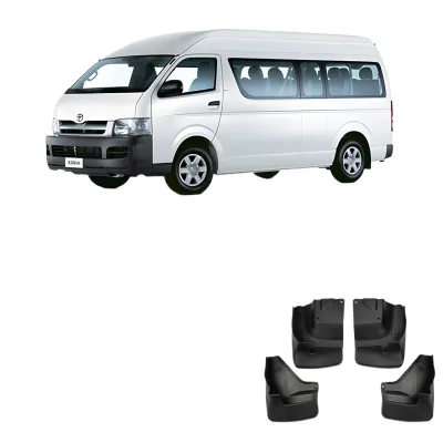 Soft Rubber Car Mudguards Splash Guards Set for Hiace 2012-2018 Front and Rear Exterior Accessories Soft Rubber Car Mudguards Splash Guards Set for Hiace 2012-2018 Front and Rear Exterior Accessories