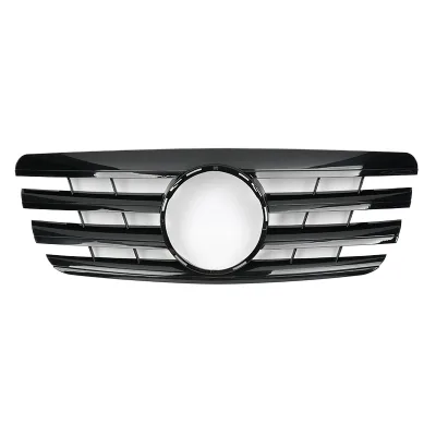 Front Bumper Grille 4-Bar Mesh Radiator Grill for Mercedes-Benz E-Class W210 2000-2002