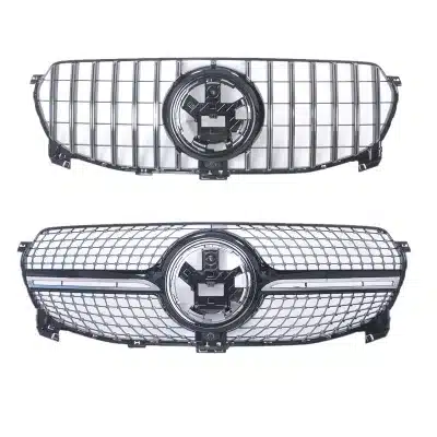 Front Bumper Grille for Mercedes-Benz GLE-Class W167 Silver Chrome Diamond Style Upper Grille Overlay Front Bumper Grille for Mercedes-Benz GLE-Class W167 Silver Chrome Diamond Style Upper Grille Overlay