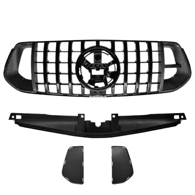 Front Bumper Grille Brabus Style Mesh Grille for Mercedes-Benz GLE-Class W167 High Configuration Front Bumper Grille Brabus Style Mesh Grille for Mercedes-Benz GLE-Class W167 High Configuration