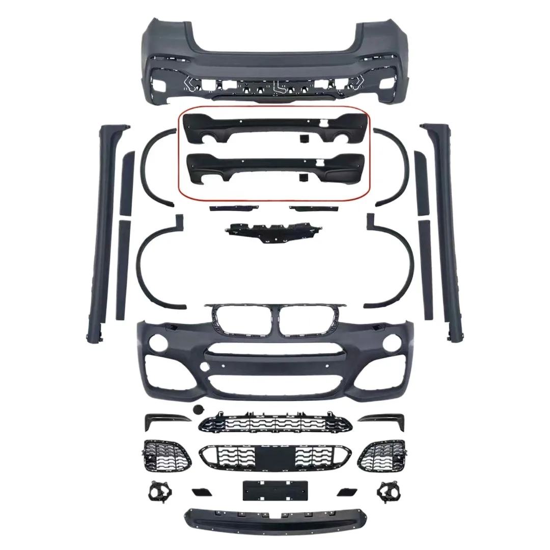 M-TECH Style Body Kit Front and Rear Bumper Set for BMW X4 F26 2014-2017